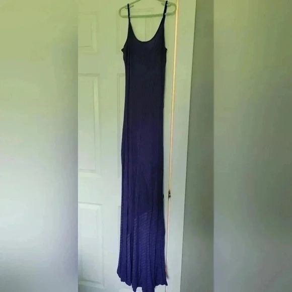 Vintage purple and gray striped bodycon Maxi dress, size extra small - Picture 4 of 6
